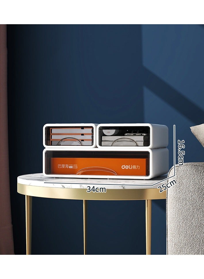 CityRiya-Long Desk Organizers and Storage, Desktop Organizer, Pen Holder, Desk Storage Box, Office Paper File Rack Holder, Makeup Organizer, Cosmetic Storage Case, Stationery Supplies Storage Rack for Home/Office/School - Image 3