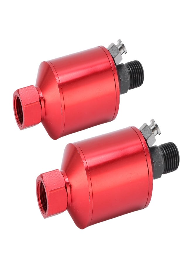 2 Pcs Air Paint Gun Filter 1/4in NPT Inlet Outlet Aluminum Alloy Air Compressor Water Separator Filter Red - Image 3