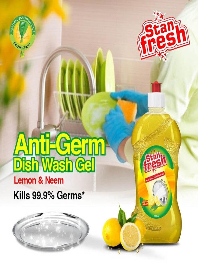 Stanfresh | Anti - Germ Dishwash Gel | Lemon Neem | 500ml Pack Of 3 - Image 3