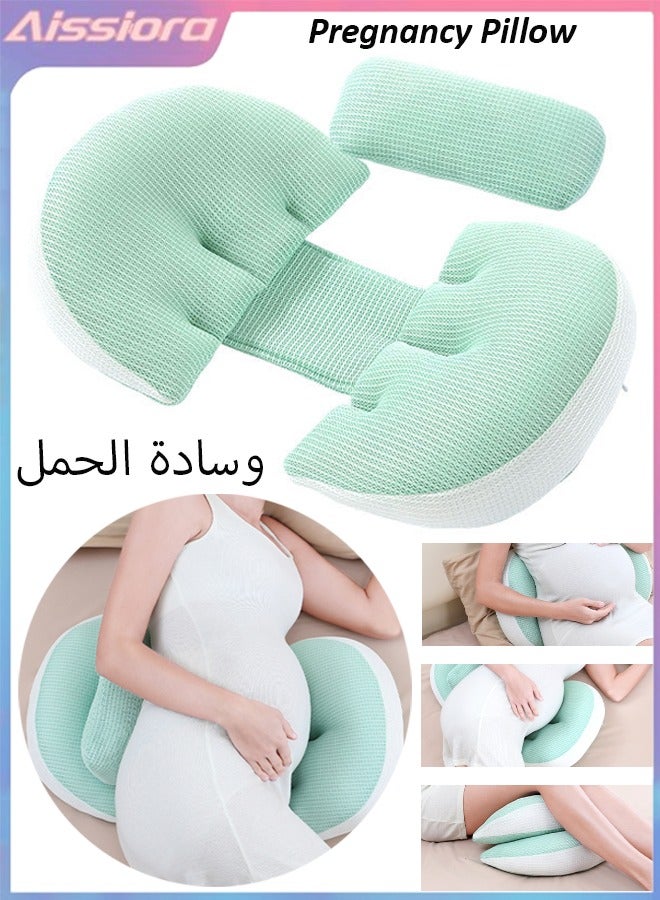 Aissiora Pregnancy Pillow for Sleeping Maternity Pillow Maternity/Pregnancy Body Pillow Support for Back, Legs, Belly, HIPS of Pregnant Women, Detachable and Adjustable Soft Pregnancy Body Pillow - Image 1