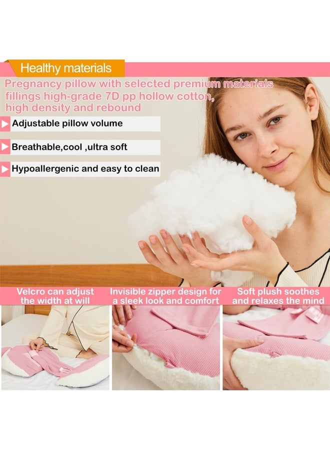 Aissiora Pregnancy Pillow for Sleeping Maternity Pillow Maternity/Pregnancy Body Pillow Support for Back, Legs, Belly, HIPS of Pregnant Women, Detachable and Adjustable Soft Pregnancy Body Pillow - Image 4