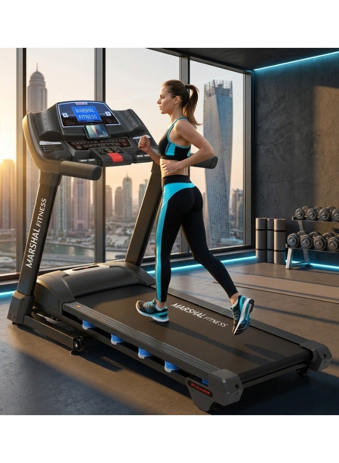 Marshal Fitness 8.0HP AC Motorized Treadmill With USB & MP3 - User Weight: 160KGs - Image 3
