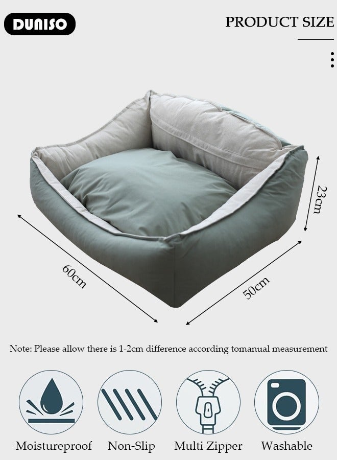 DUNISO Dog Bed, Non-Slip Pet Sofa Lounger Puppy Couch Removable Machine Washable Cover Cushion Big Cat Kennel Cot, Medium Large Adult Dogs Kitten Sleeping Mattress - Image 4