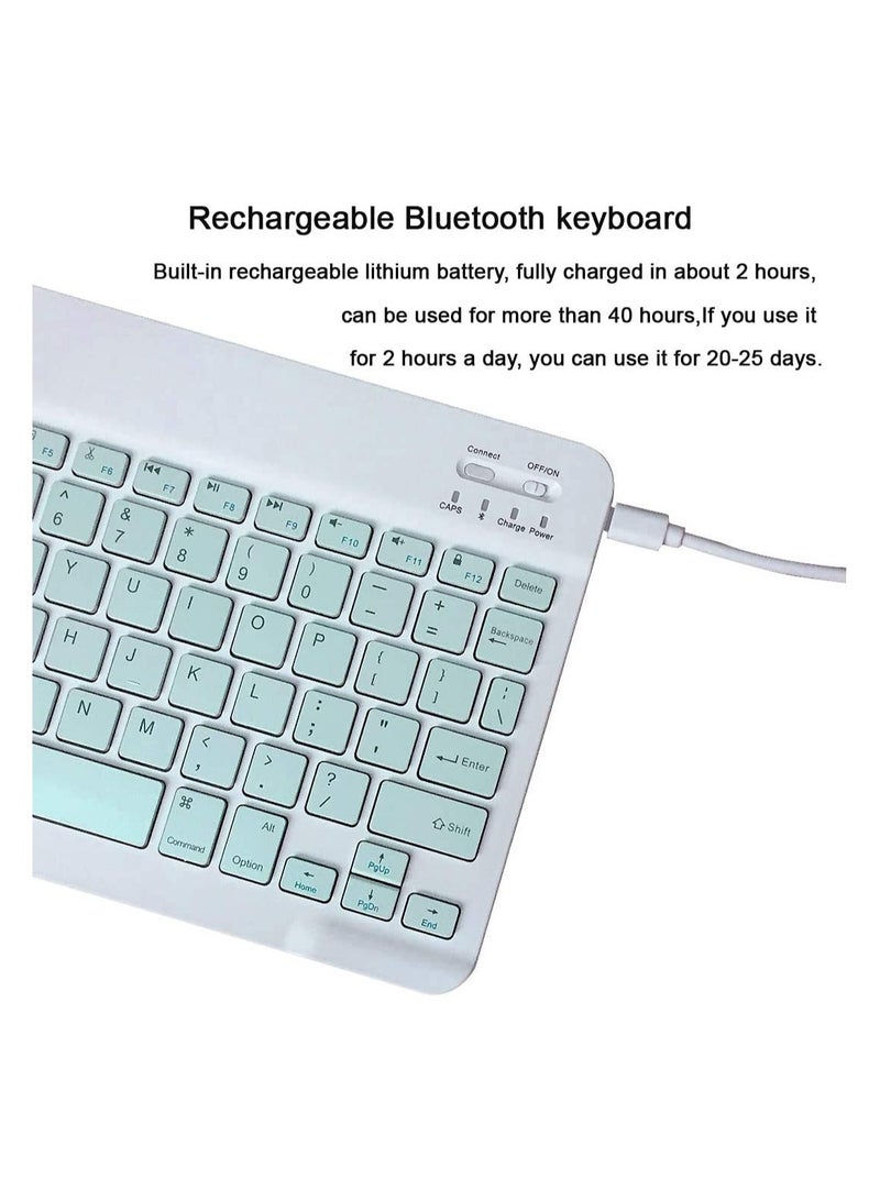 Rechargeable Bluetooth Keyboard and Mouse Combo Ultra-Slim Portable Compact Wireless Mouse Keyboard Set for Android Windows Tablet Cell Phone iPhone iPad Pro Air Mini, iPad OS/iOS 13 and above (Black) - Image 4