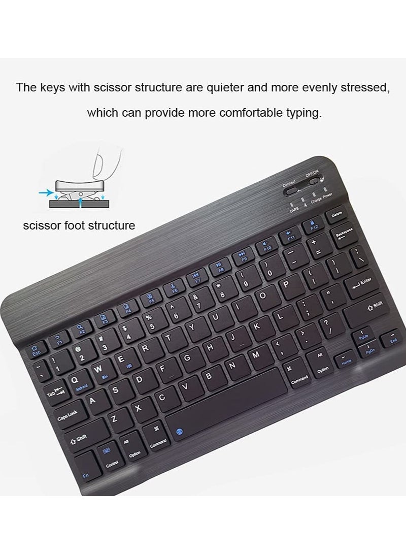 Rechargeable Bluetooth Keyboard and Mouse Combo Ultra-Slim Portable Compact Wireless Mouse Keyboard Set for Android Windows Tablet Cell Phone iPhone iPad Pro Air Mini, iPad OS/iOS 13 and above (Black) - Image 5