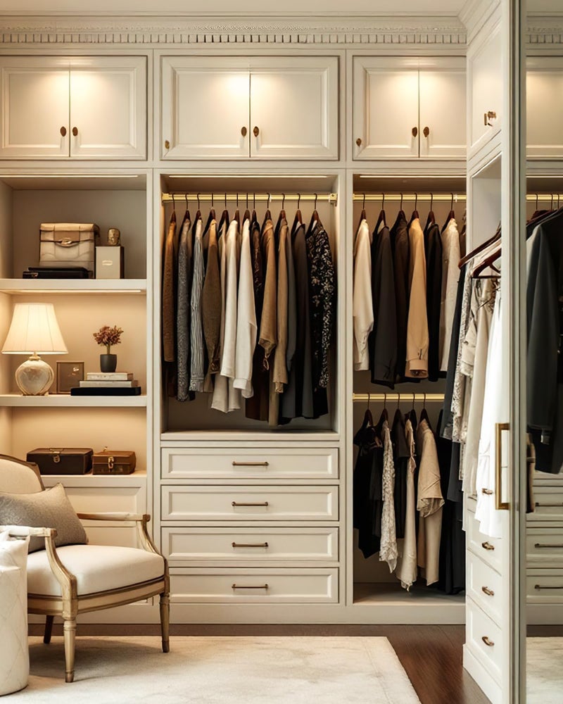 Supforce Closet Rods for Hanging Clothes, 17 to 54 Inches Stepless Adjustable Metal Closet Rod, 1.3 Inches Heavy Duty Clothes Hanging Rod for Closet Wardrobes Laundry RV, Golden - Image 2