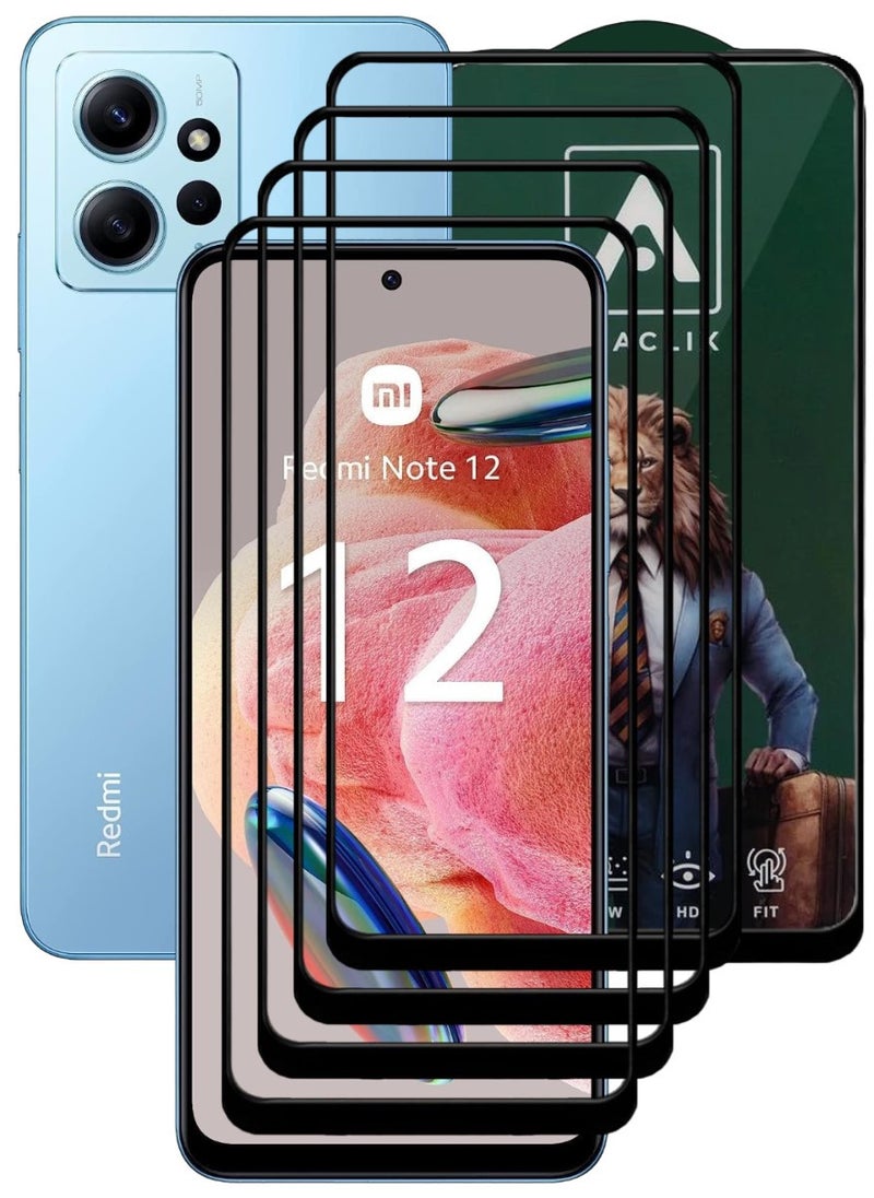 أكاليكس 4 قطع، حماية شاشة،  لهاتف شاومي ريدمي نوت 12 4G ، جودة ممتازة. - Image 1