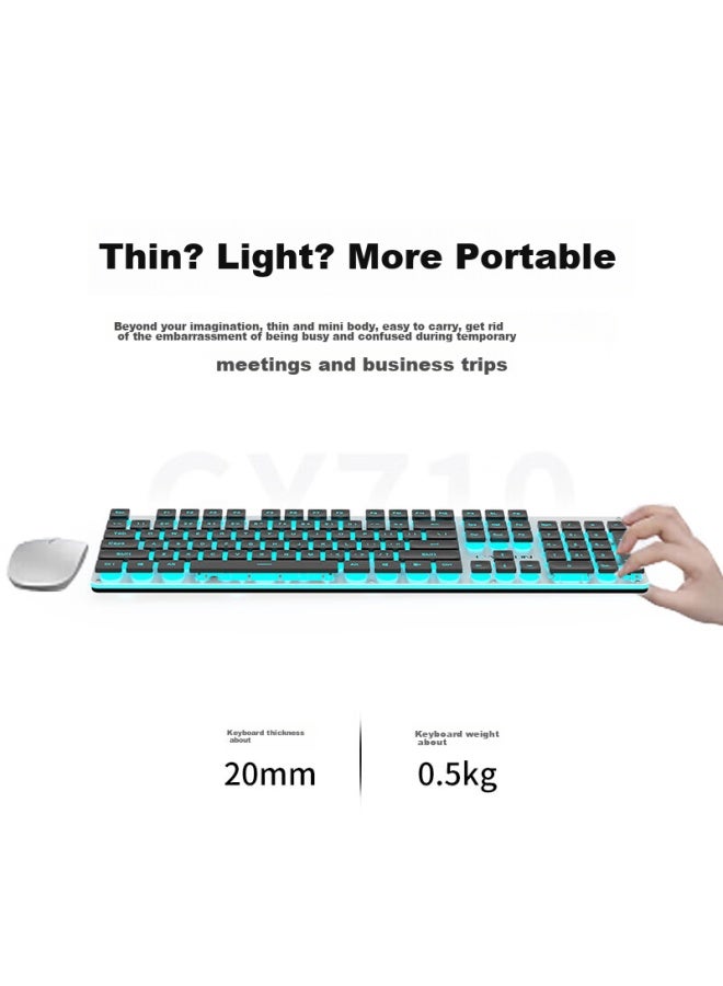 Eweadn Gx710s Mechanical-feel Wired Keyboard, Wireless Office Desktop Computer Laptop Keyboard And Mouse Set, Low-profile Membrane Gaming E-sports Mouse Peripherals - Image 3