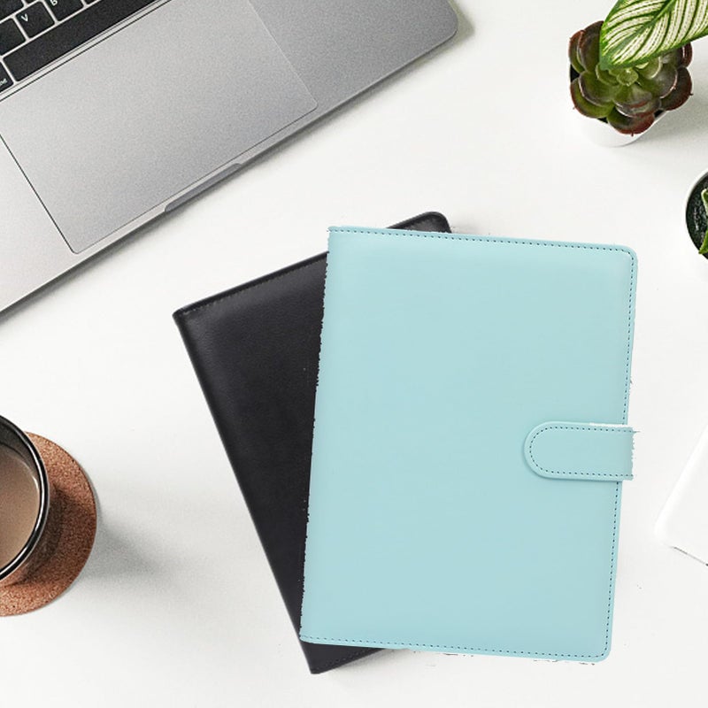 Toplive A5 Binder 6 Ring Loose Leaf Personal Organizer Binder Cover Makaron Blue Portfolio for Interview, Conference, Business,6 Ring A5 Binder - Image 2