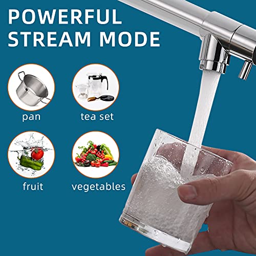Fapully Chrome Faucet for Kitchen Sink,Kitchen Faucets with Pull Down Sprayer,Commercial Single Handle Kitchen Faucet - Image 4