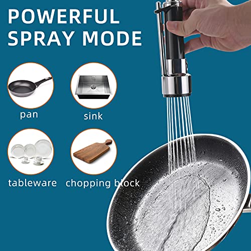 Fapully Chrome Faucet for Kitchen Sink,Kitchen Faucets with Pull Down Sprayer,Commercial Single Handle Kitchen Faucet - Image 3