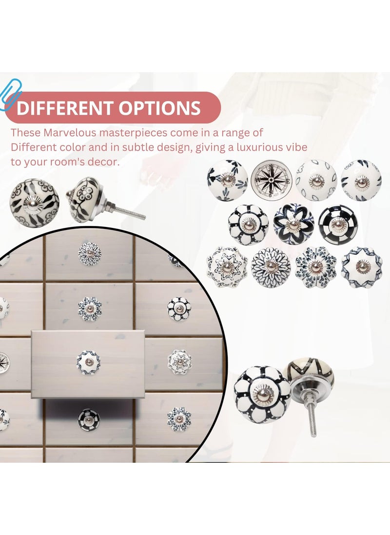 Hashcart Hashcart Ceramic Cabinet Knob  20 Pcs of Unique Round Dresser Knobs Knobs for Cabinets and Drawers Perfect Drawer Knobs for Home  Office 2 Colored Kitchen Cabinet Knob  - Image 3