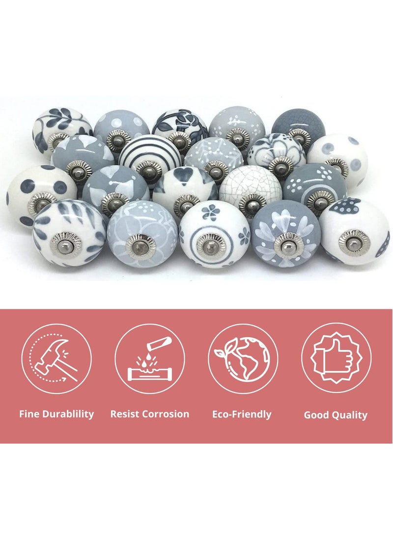 Hashcart Hashcart Ceramic Cabinet Knob  20 Pcs of Unique Round Dresser Knobs Knobs for Cabinets and Drawers Perfect Drawer Knobs for Home  Office 2 Colored Kitchen Cabinet Knob  - Image 2