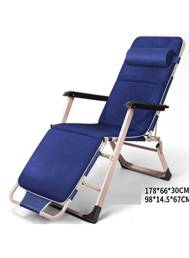 KLNAMAEAAN Chaise Lounge Outdoor Portable Folding Patio Recliner Chair adjustable Backrest with Suede Mat  - Image 1