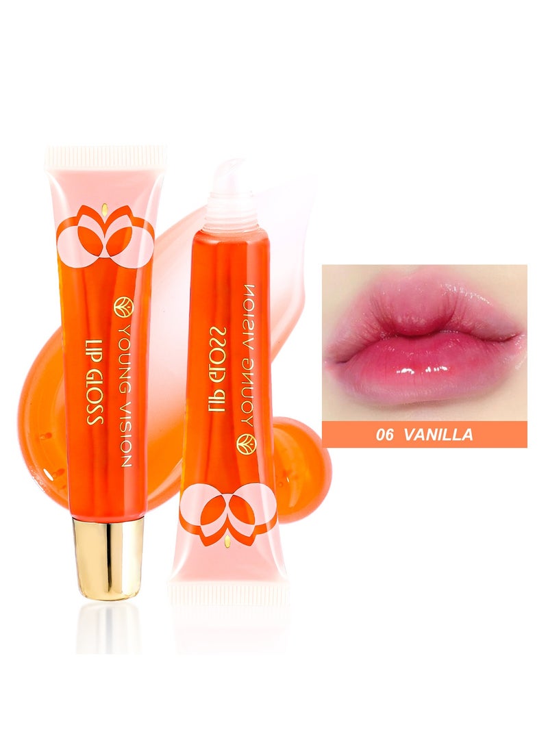YOUNG VISION Fruity Flavors Lip Oil, Long Lasting Moisturizing Lip Balm, Candy Flavor Glossy Lip Make-up for All Ages, Transparent Lip Gloss, Non Toxic, Kid Friendly, Suitable for Dry and Chapped Lips - Image 1