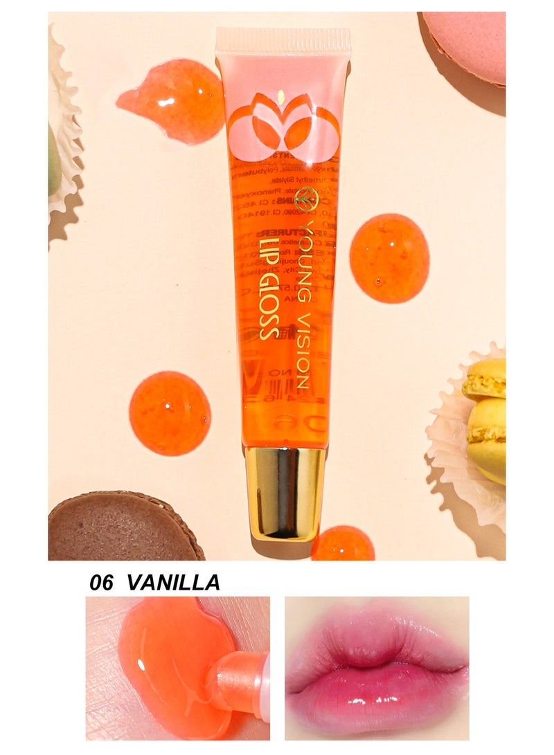 YOUNG VISION Fruity Flavors Lip Oil, Long Lasting Moisturizing Lip Balm, Candy Flavor Glossy Lip Make-up for All Ages, Transparent Lip Gloss, Non Toxic, Kid Friendly, Suitable for Dry and Chapped Lips - Image 2