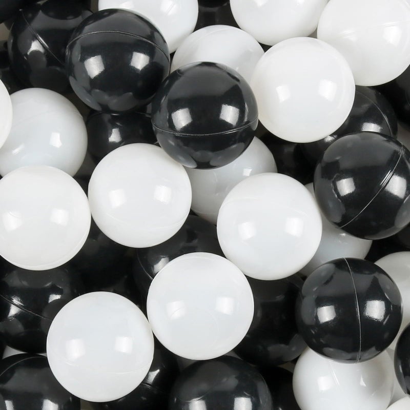 TRENDBOX Ball Pit Balls 100 - Macaron Colors Balls for Ball Pit, Play Tent Baby Playhouse Pool Birthday Party Decoration (F-Black&White) - Image 1