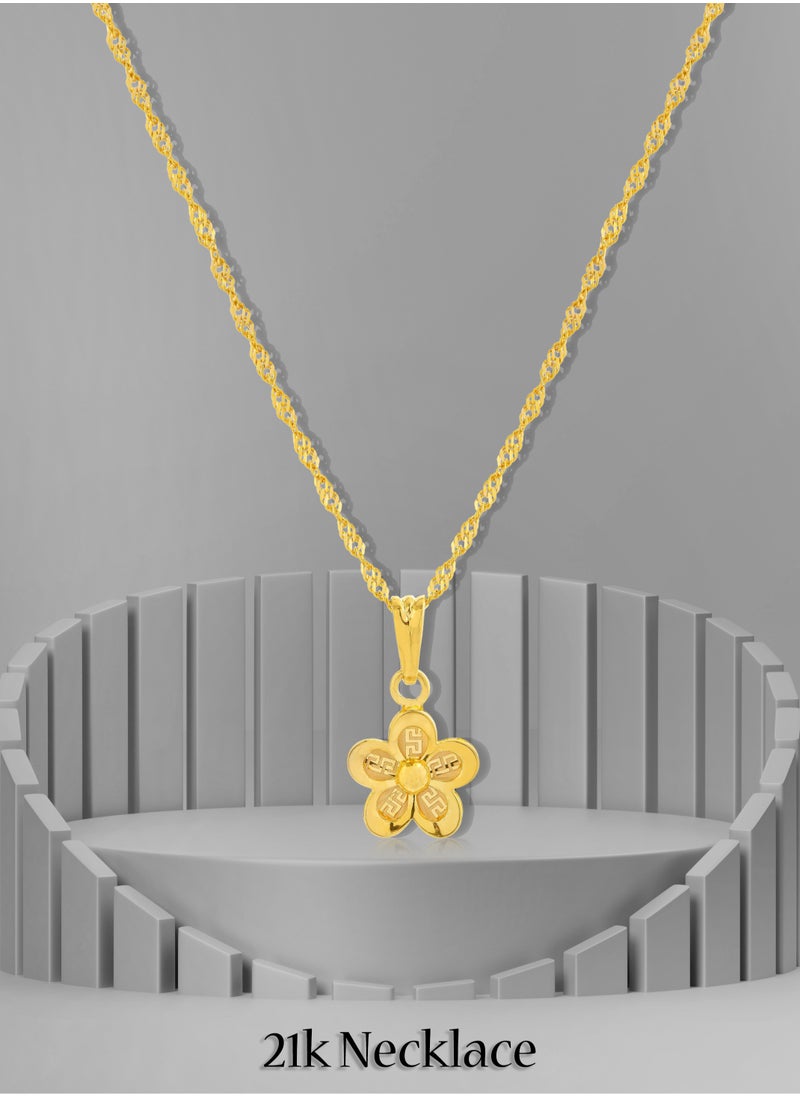 BAFLEH JEWELLERY Embrace the Elegance of Nature with This Radiant 21K Gold Flower Necklace  - Image 5