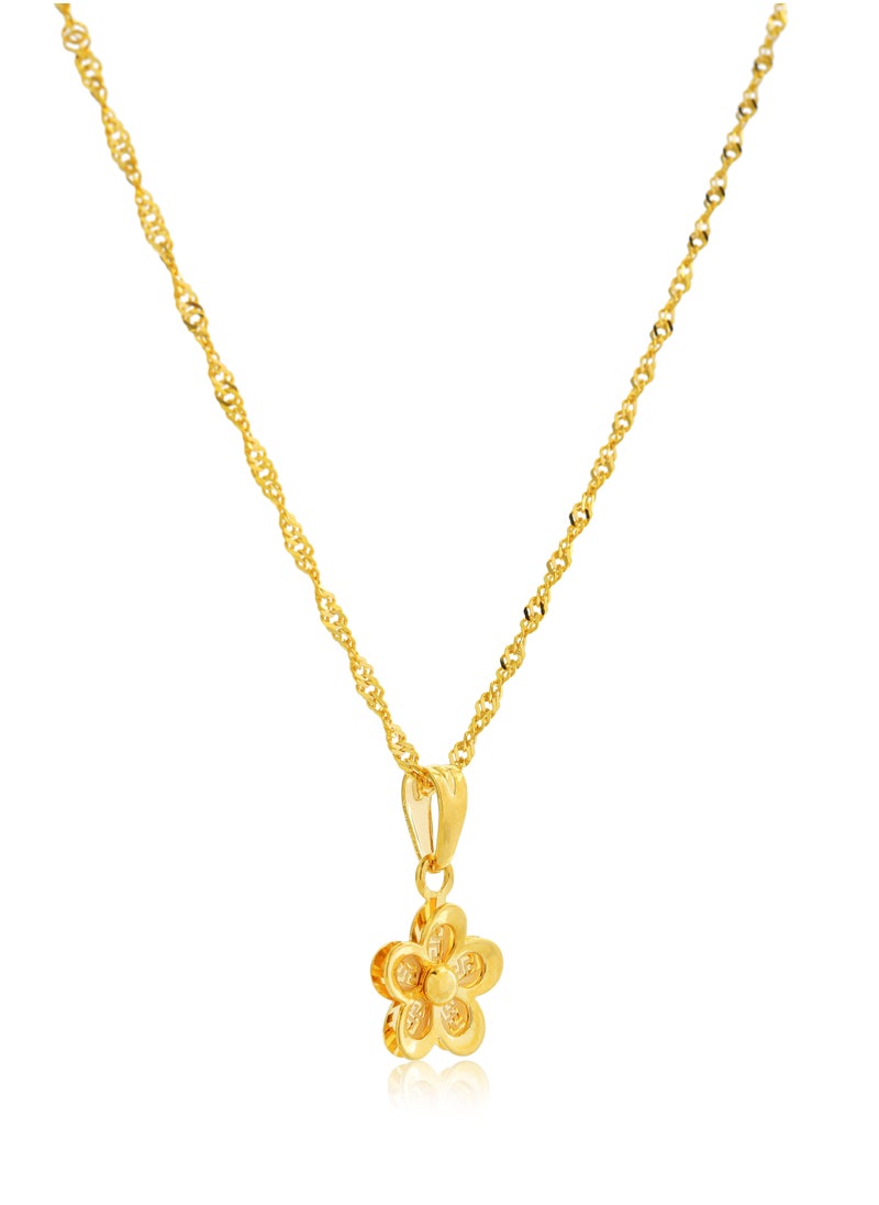 BAFLEH JEWELLERY Embrace the Elegance of Nature with This Radiant 21K Gold Flower Necklace  - Image 2