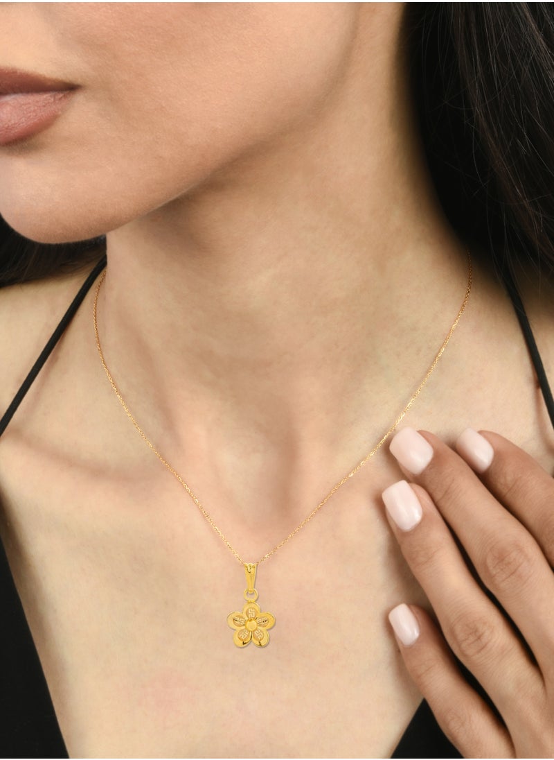 BAFLEH JEWELLERY Embrace the Elegance of Nature with This Radiant 21K Gold Flower Necklace  - Image 4