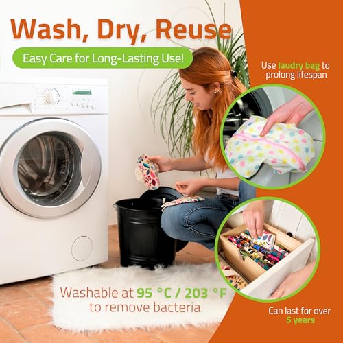 Natissy Made in EU - Ultra-Soft Reusable Panty Liners (Small, 7-Pack) – High-Temp Washable Cloth Panty Liners for Women & Teens – Breathable Organic Cotton Keeps You Fresh & Dry for Vaginal Daily Discharge - Image 4