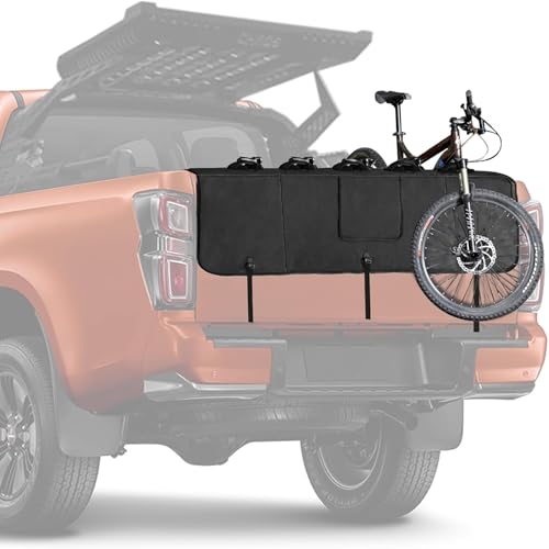 WALMANN 52" Wide Tailgate Pad for Bikes, Holds Up to 5 Bikes Pickup Truck Tailgate Bike Pad with 2 Tool Pockets - Image 1