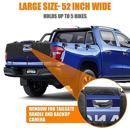 WALMANN 52" Wide Tailgate Pad for Bikes, Holds Up to 5 Bikes Pickup Truck Tailgate Bike Pad with 2 Tool Pockets - Image 2