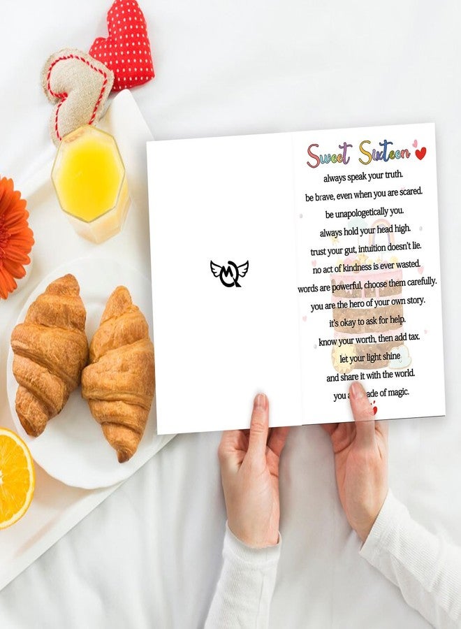 MQMRYeto Sweet 16th Birthday Card Gifts for Women Men or Girl, Lovely 16 Year Old Greeting Card for Him Her, Happy Sixteen Birthday Gifts Idea for Son Daughter or Granddaughter Grandson - Image 4