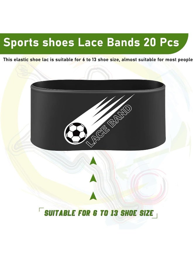 Jecery Youth Lace Bands Soccer Cleat Lace Protector Cleat Covers Elastic Shoe Laces Rubber Shoe Covers Soccer Equipment Accessories for Soccer Sports Cleats Occasion  - Image 1