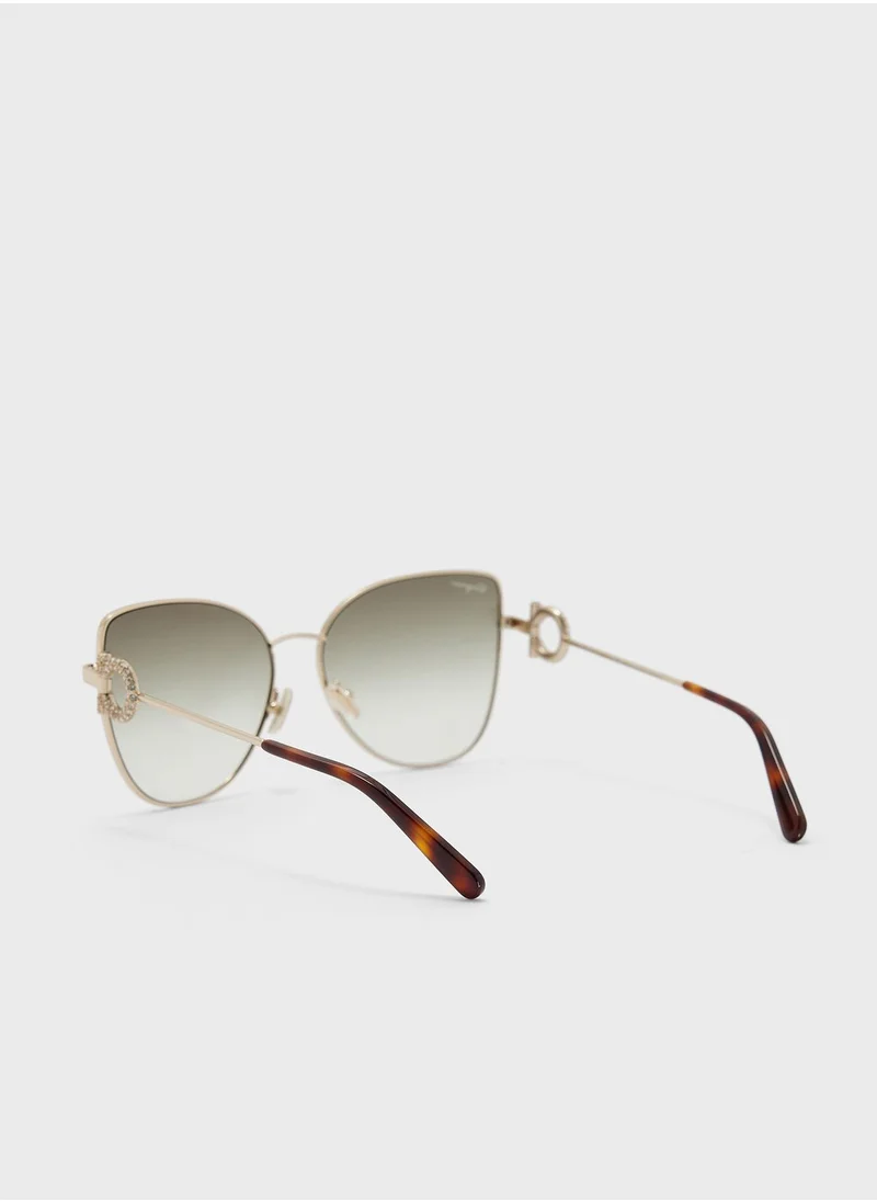 FERRAGAMO Cat Eye Oversized Sunglasses