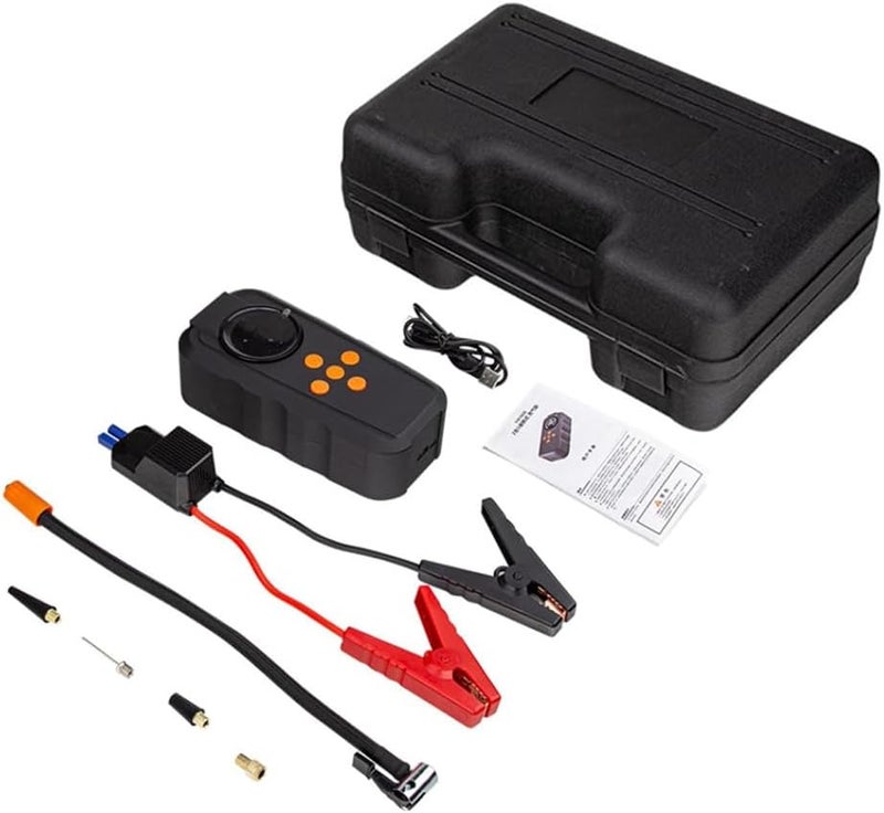 Jump Starter, Power Pack Jump Start Battery Pack for Car Motorcycle E-bikes, Quick Inflation Pump, Tire Pressure Monitor 12V LED Full Screen Display - Image 5