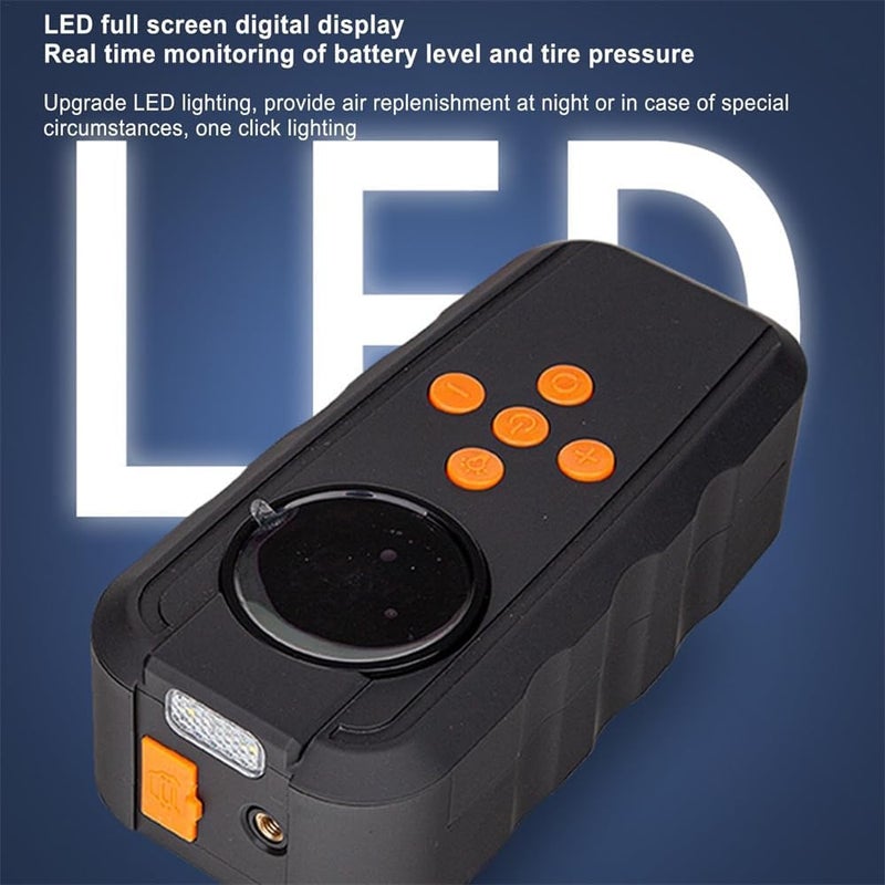 Jump Starter, Power Pack Jump Start Battery Pack for Car Motorcycle E-bikes, Quick Inflation Pump, Tire Pressure Monitor 12V LED Full Screen Display - Image 3