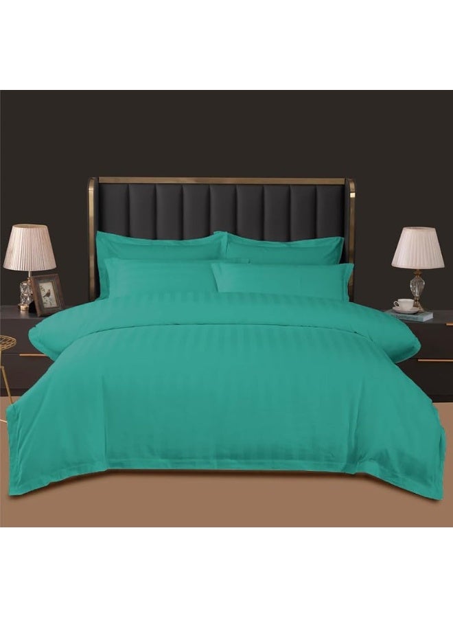 Cadrica 6-Piece Duvet Cover Set, Luxurious bedding set includes 1 Duvet Cover (220x240cm, without filling), 1 Fitted Sheet (200x200cm), and 4 Pillowcases (50x75cm) - Hotel Linen Standard – Green - Image 1
