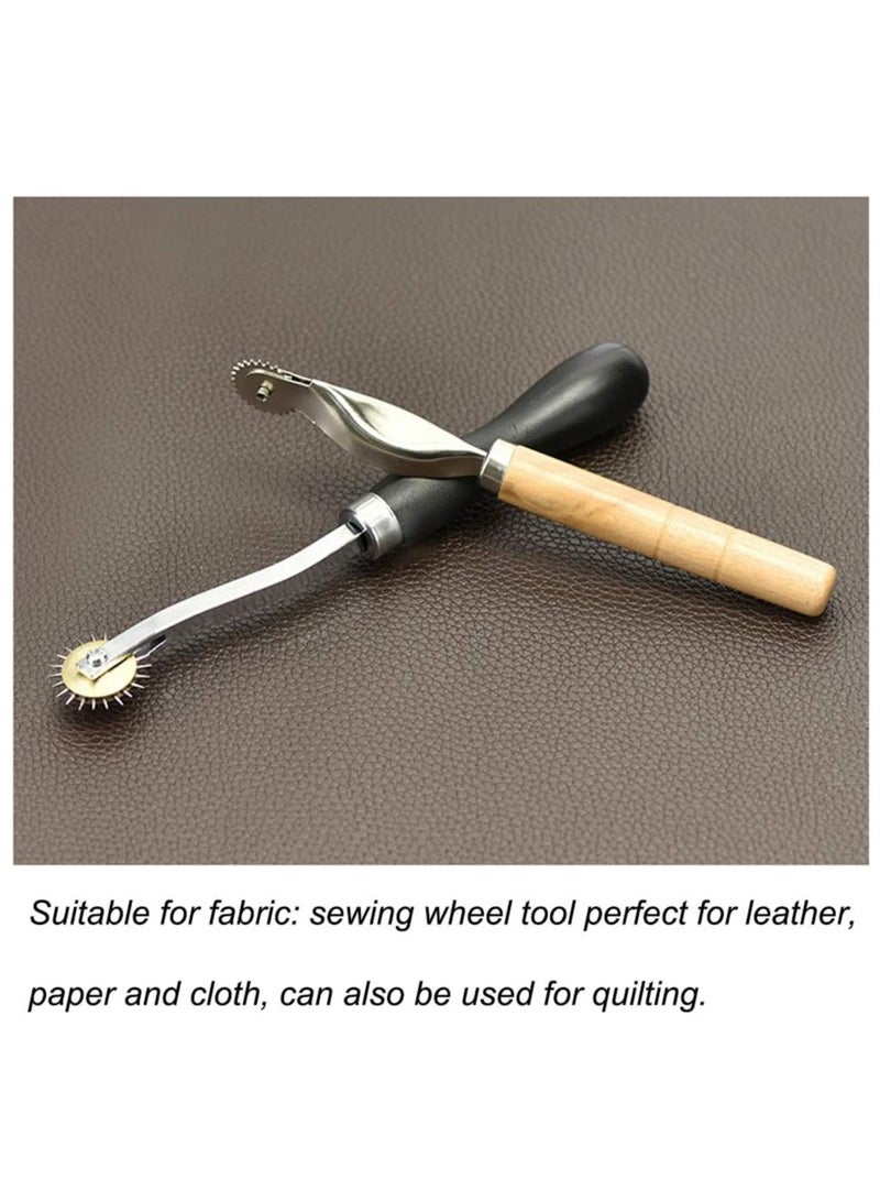 Bukela 2 PCS Tracing Wheel - Professional Stitch Marking Spacer, 4mm and 2mm Leather Needle Point Tracing Wheel with Wooden Handle for Arts and Leather Crafts - Image 4