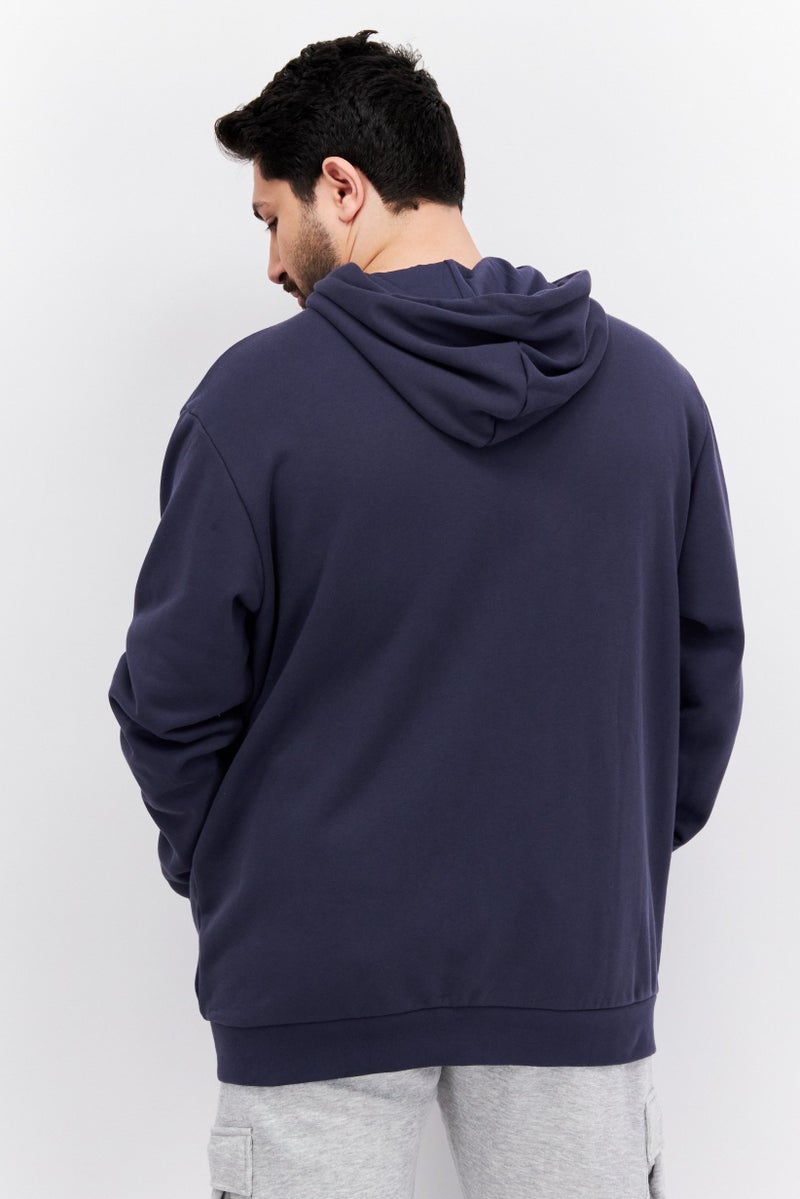 Adidas سويت شيرت رياضي للرجال بزي مناسب بسحاب كامل، أزرق داكن - Image 4