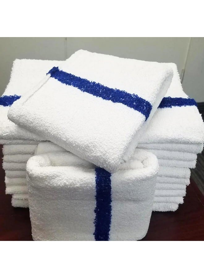 Towels N More 24x48 Soft Poolside Towels - 6 Large Super Absorbent Pool Towel White and Blue Center Stripe - Ideal for Home, Pool, Spa, Gym, Hotel, Motel Rental Room Use - 100% Cotton Bath Towels - Image 5