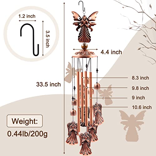 Ukulork Wind Chimes Outdoor Clearance, Ukulork Angel Aluminum Tube Windchime with S Hook,Patio Garden Decor, Housewarming Gift. - Image 3