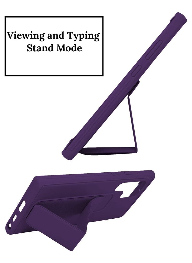 Case for Samsung Galaxy S25 Ultra Back Stand Case Magnetic Car Holder Soft Silicone Horizontal & Vertical Kickstand Cover Wrist Strap for Galaxy S25 Ultra - Image 2