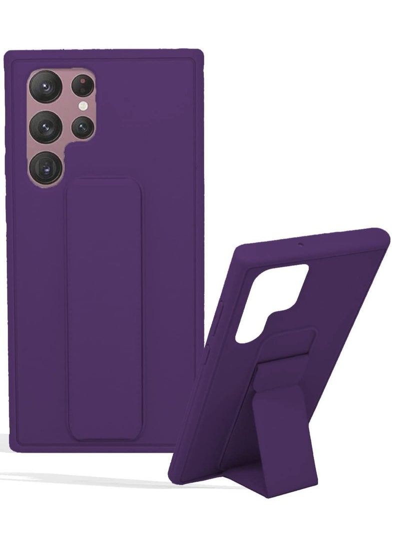 Case for Samsung Galaxy S25 Ultra Back Stand Case Magnetic Car Holder Soft Silicone Horizontal & Vertical Kickstand Cover Wrist Strap for Galaxy S25 Ultra - Image 5