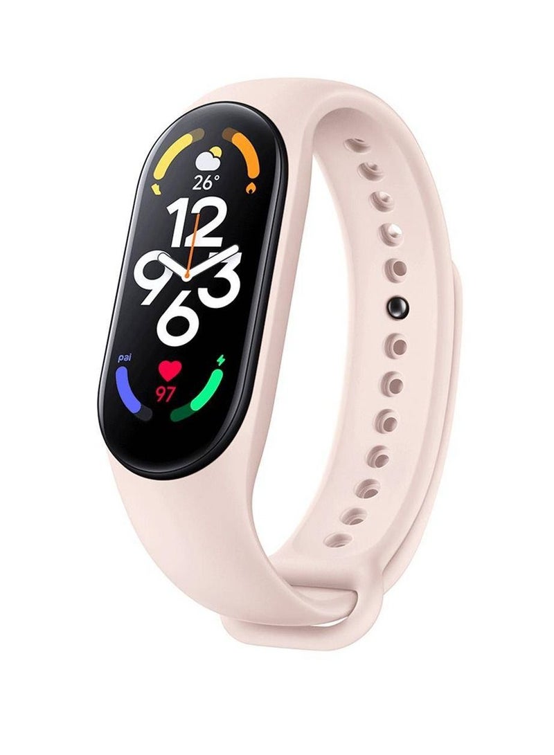 Silicone Strap For Xiaomi Mi Band 7 Pink - Image 2