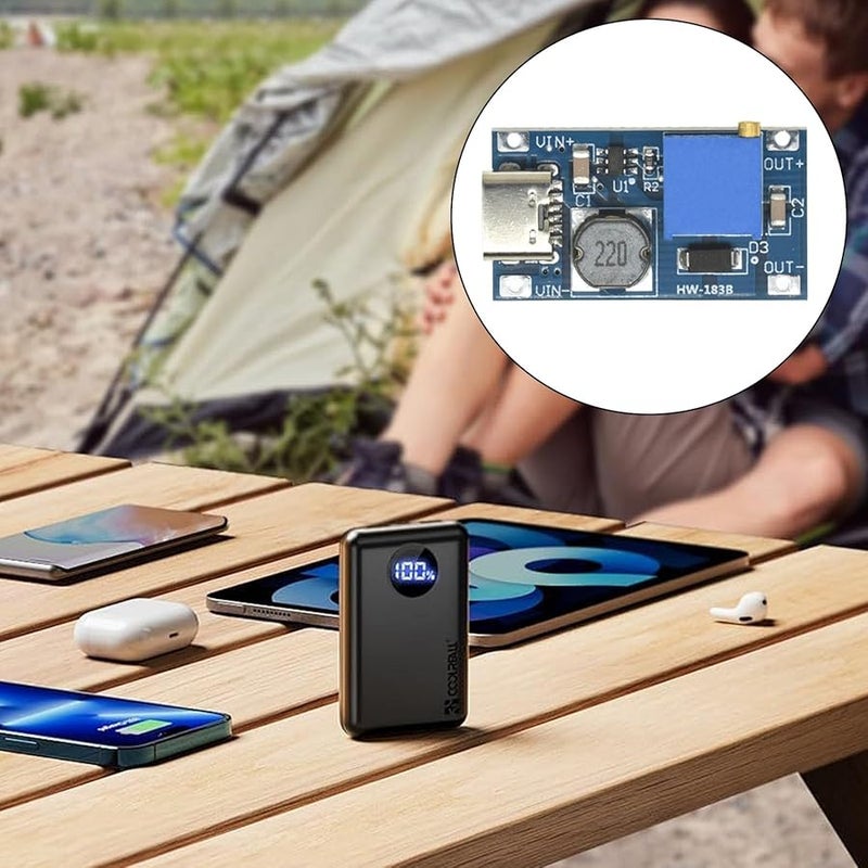 قطعتان من لوحة محول تعزيز USB من النوع C الأزرق 2 أمبير مع وحدة رفع الطاقة وحماية من الدائرة القصيرة - Image 3