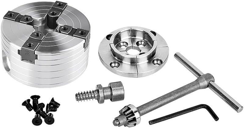 NAGU 1" X 8TPI Direct Thread Wood Turning Chuck with 2"Jaw Set and Woodscrew and T-Bar Wrench 3-3/4" Wood Turning Chuck with 2"Jaw Set - Image 1