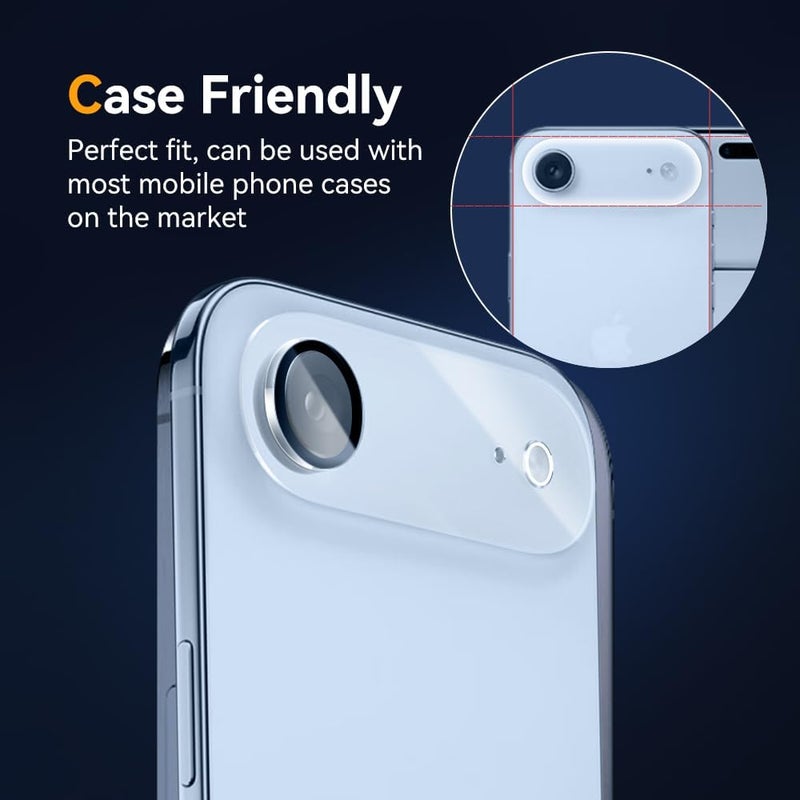 Vipsent Camera Lens Protector for iPhone 17 Air 6.6",9H Tempered Glass，Ultra HD, Scratch Resistance Easy to Install，Case Friendly， 3-Pack - Image 4