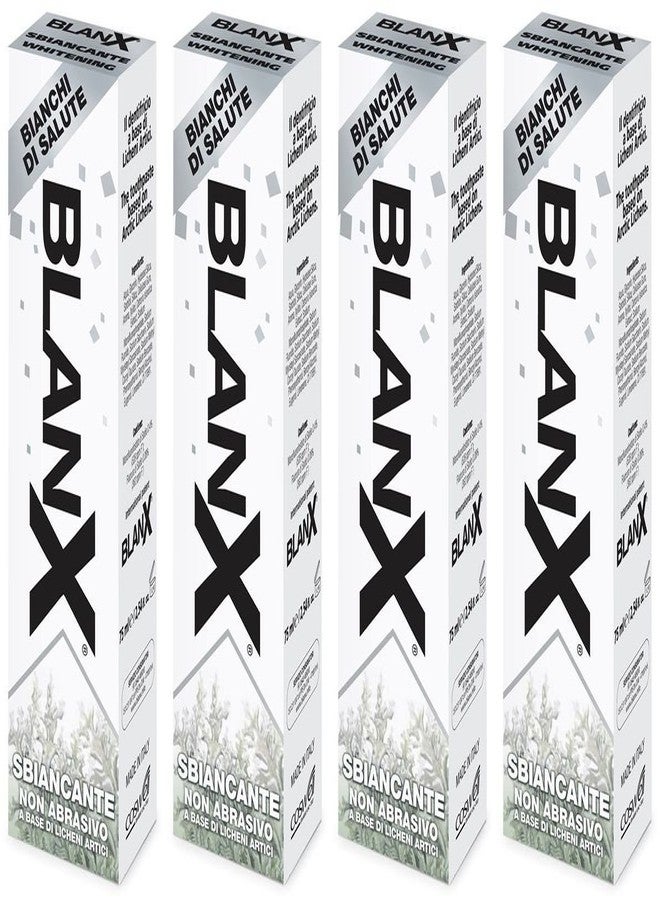 BlanX: Whitening Toothpaste with Arctic Lichens * 2.54 Fluid Ounces (75ml) Tubes (Pack of 4) * [ Italian Import ]