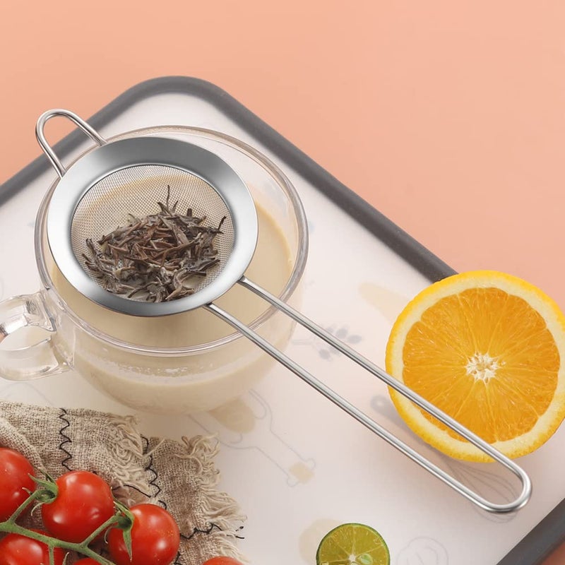 Sunwukin 304 Stainless Steel 3.15 Inch Fine Mesh Strainers For Kitchen  Colander-Skimmer With Handle  Sieve Sifters For Food  Tea  Rice  Oil  Noodles  Fruits  Vegetable 3Inch - Image 4