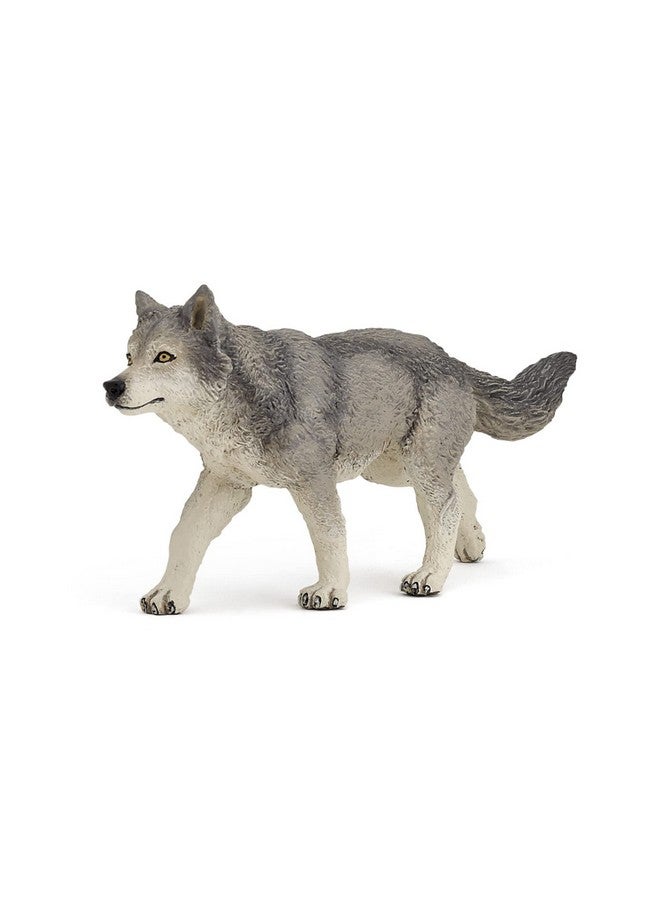Papo Papo - Grey She-Wolf Figure - Wild Animal Toy for Kids Age 3+ - Hand Painted Forest Predator Model - 12.5 x 3 x 6 cm - Durable Plastic Wolf Figurine for Nature Play - Wildlife Collection - 53012 - Image 1
