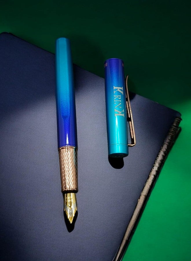 Krink Antique Metal Pen F142 Sky and Blue Combination Rainbow Fountain Pen - Image 3