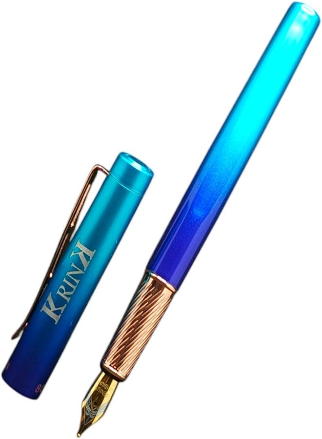 Krink Antique Metal Pen F142 Sky and Blue Combination Rainbow Fountain Pen - Image 5