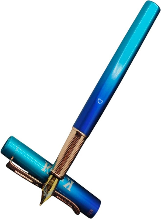 Krink Antique Metal Pen F142 Sky and Blue Combination Rainbow Fountain Pen - Image 1