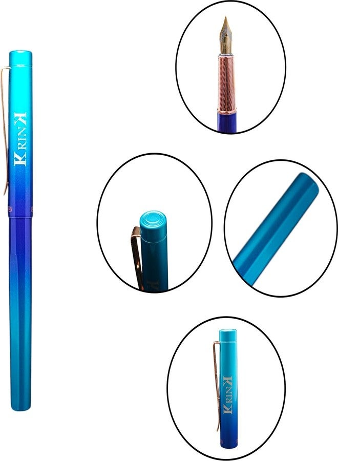 Krink Antique Metal Pen F142 Sky and Blue Combination Rainbow Fountain Pen - Image 2